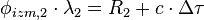 \phi_{izm,2} \cdot \lambda_2 = R_2 + c \cdot \Delta \tau